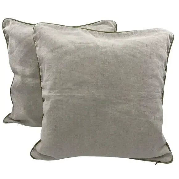 NWOT Restoration Hardware 19” square linen throw pillows - Set of 2 - Picture 4 of 8